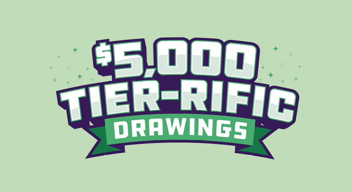 "$5,000 Tier-rific Drawings" logo image