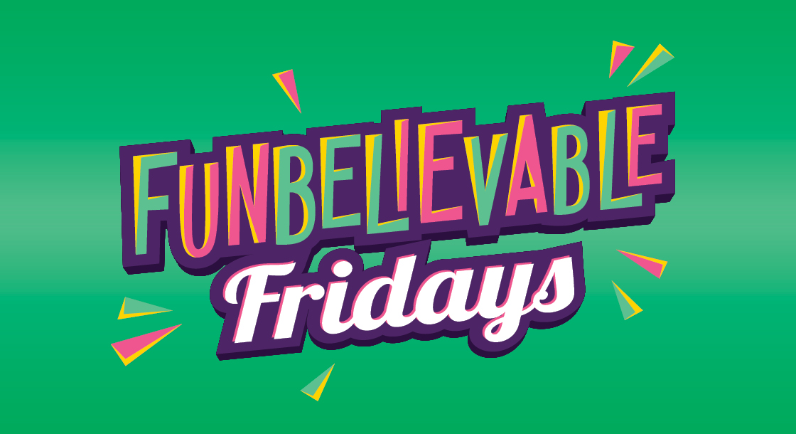 Funbelievable Fridays logo on a green background