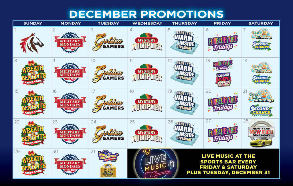 December promotions calendar.